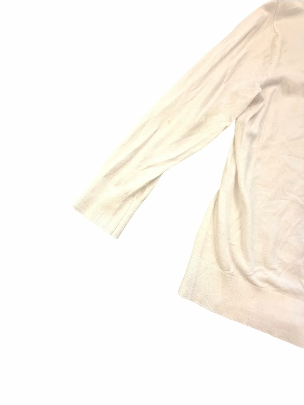 CASLON Button Up Sweater White Women Size XS Granny Core Business Casual Stain